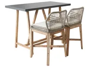 Bistro Set with Cushions TALAMONE Acacia Wood Grey_932234