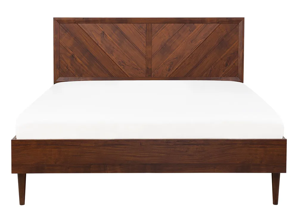 Bed with LED MIALET 140 x 200 cm (EU Double) Dark Brown_748077