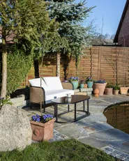Set da giardino con tavolo 2 posti MONTEFALCO Metallo Bianco_979270
