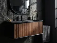 Wall Mounted Vanity Unit with Basin TITICACA Dark Brown_1044477