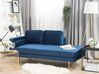 Left Hand Velvet Chaise Lounge Navy Blue MIRAMAS_739191