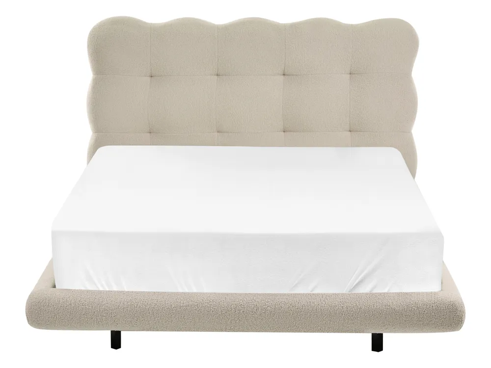 Bett mit Lattenrost Bouclé SOULISSE 120 x 200 cm Beige_1129774