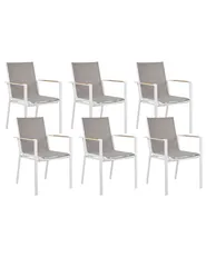 Set di 6 sedie da giardino BUSSETO Metallo Grigio_922761