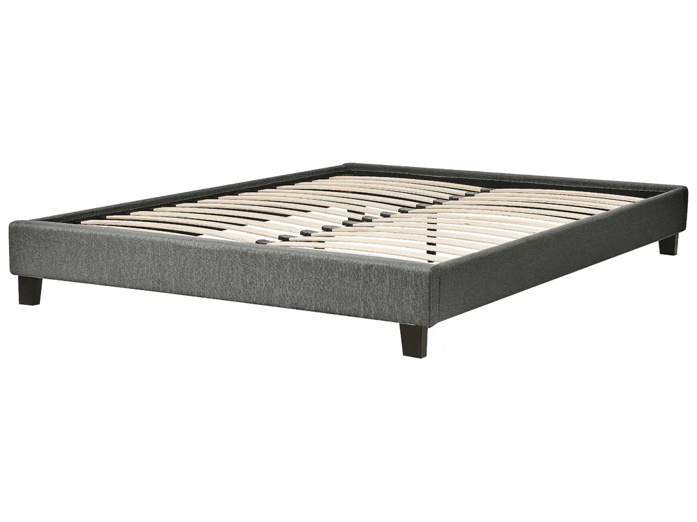Bed without Headboard Fabric ROANNE 160 x 200 cm (EU King Size) Grey_771552