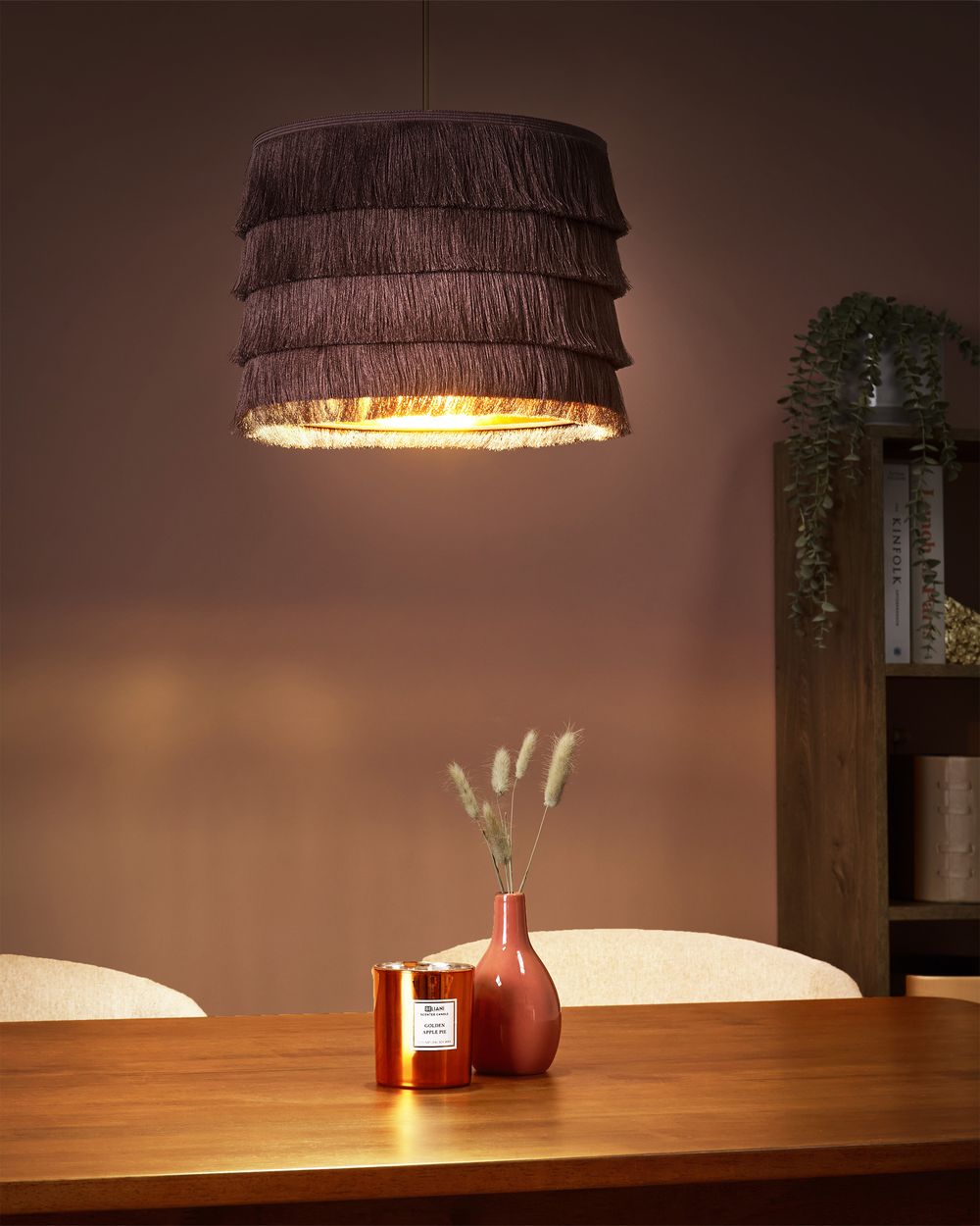 Pendant Lamp SUAPURE Fabric Pink