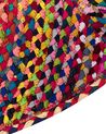 Teppich Baumwolle bunt ⌀ 140 cm geometrisches Muster Kurzflor LADIK_758191