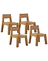 Set of 4 Garden Chairs LIVORNO Acacia Wood Brown