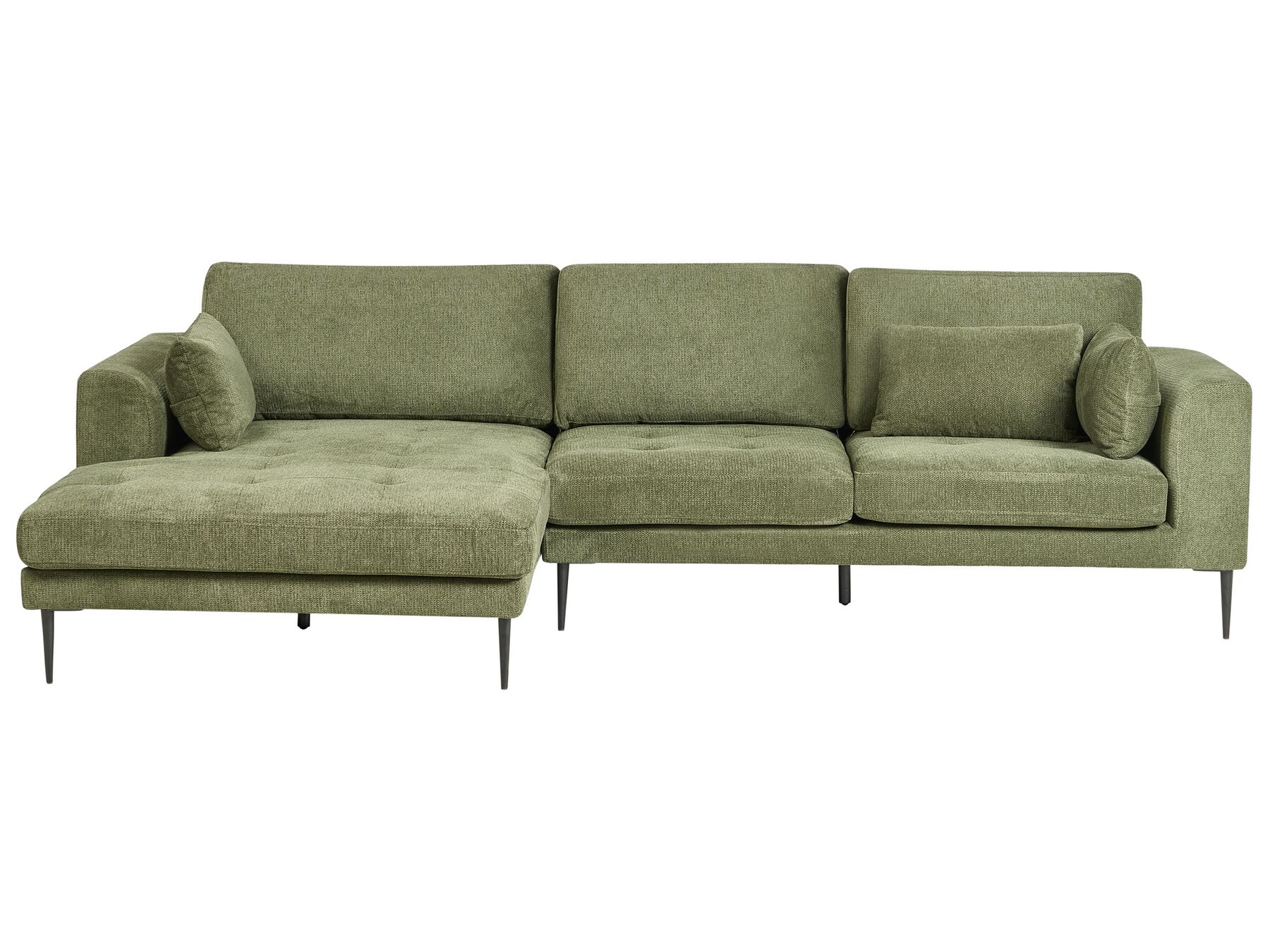 Right Hand Fabric Corner Sofa Green FLAM_934600