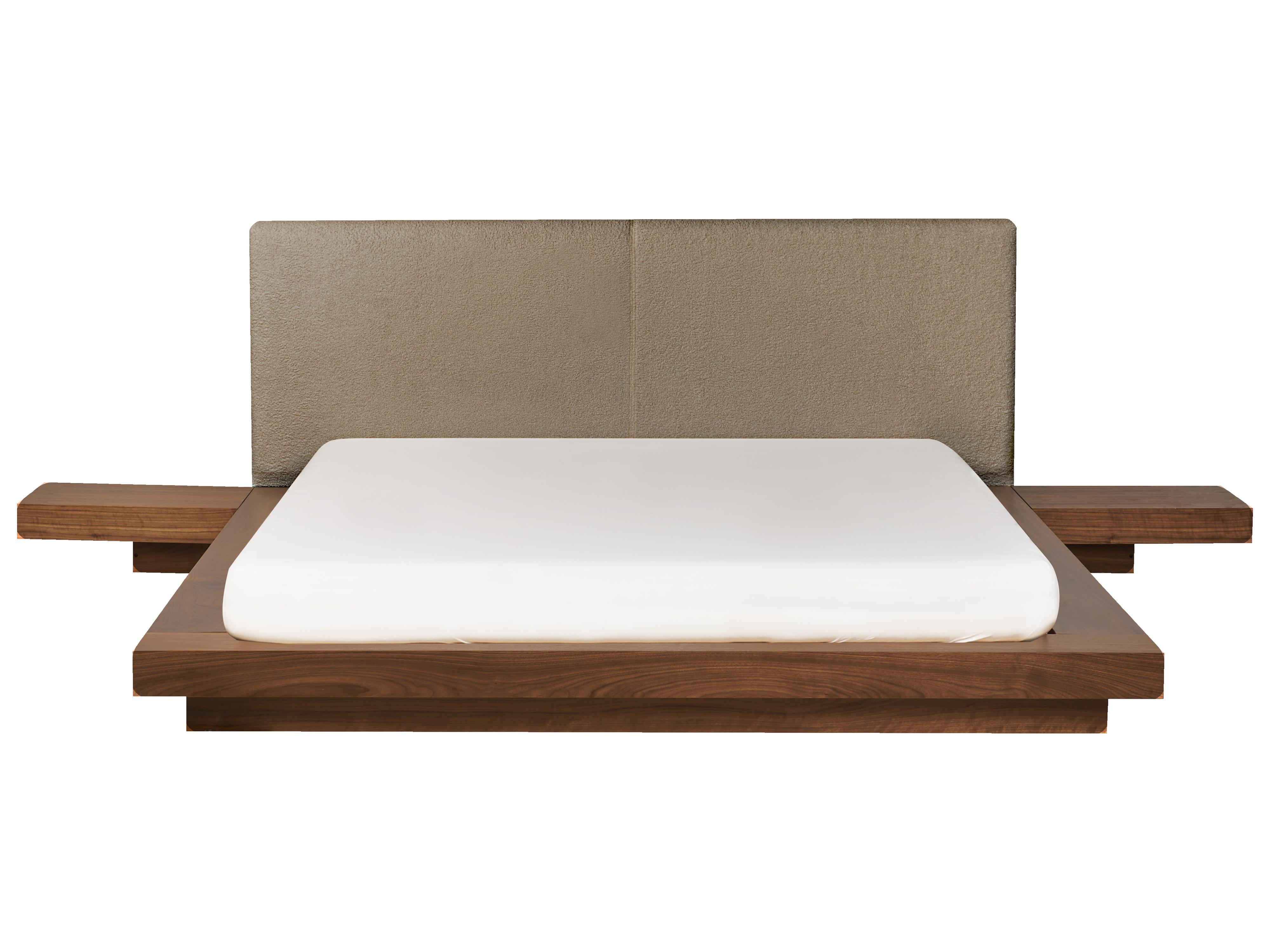 Bed Boucle ZEN 160 x 200 cm (EU King Size) Brown Ash Wood_1079962