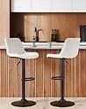 Set of 2 Bar Chairs DUBROVNIK Swivel Velvet Light Beige