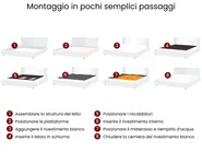 Letto ad acqua Tessuto NANTES 180 x 200 cm Grigio chiaro_1020511