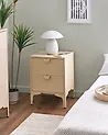 2 Drawer Bedside Table ARDURA Metal Beige