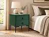 2 Drawer Bedside Table SEZANNE Velvet Dark Green