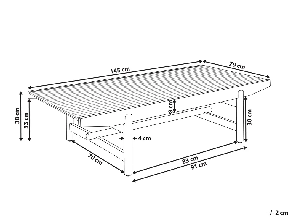 Garden Coffee Table GIAVENO 145 cm 79 cm Acacia Wood Brown_958469