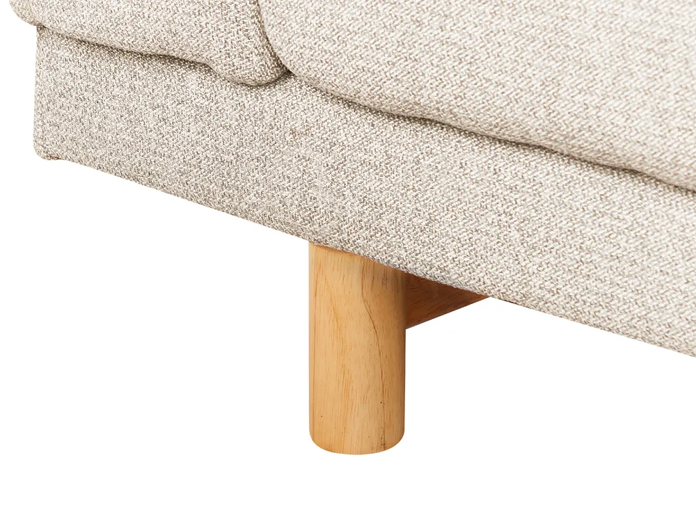 Divano 3 Posti Chesterfield Beliani In Tessuto Beige - Stile Vintage Glamour Con Struttura In Legno Di Eucalipto, 222x85x78 Cm