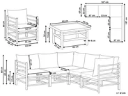 Garden Lounge Set with Table 6 Seater CERRETO Bamboo Taupe_909220
