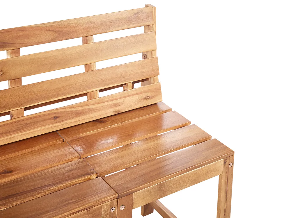 Beliani 2 Panchina Da Giardino In Legno Di Acacia Chiaro Per Interni E