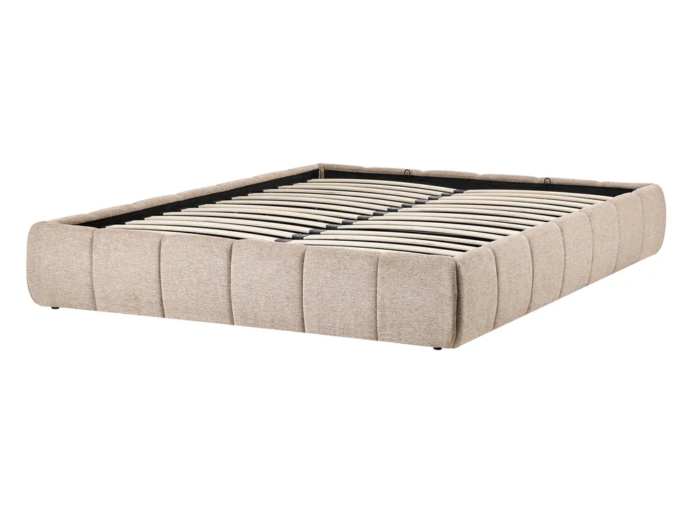 Ottoman Bed without Headboard GENAS Fabric Beige 140 x 200 cm (EU Double)_1070245