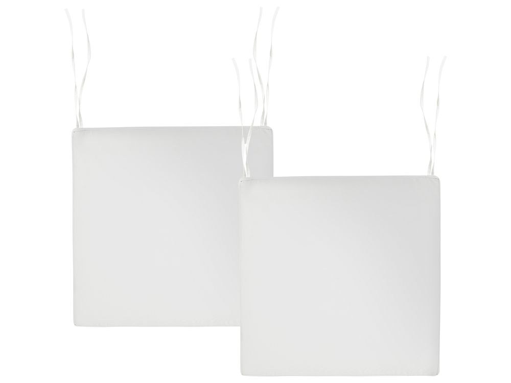 Sada 2 polštářů na zahradní židle SASSARI PREMIUM 46 x 46 cm Krémově bílá