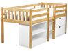 Wooden Kids Mid Sleeper Bed with Storage EU Single Size Light Wood SUSVILLE_935462