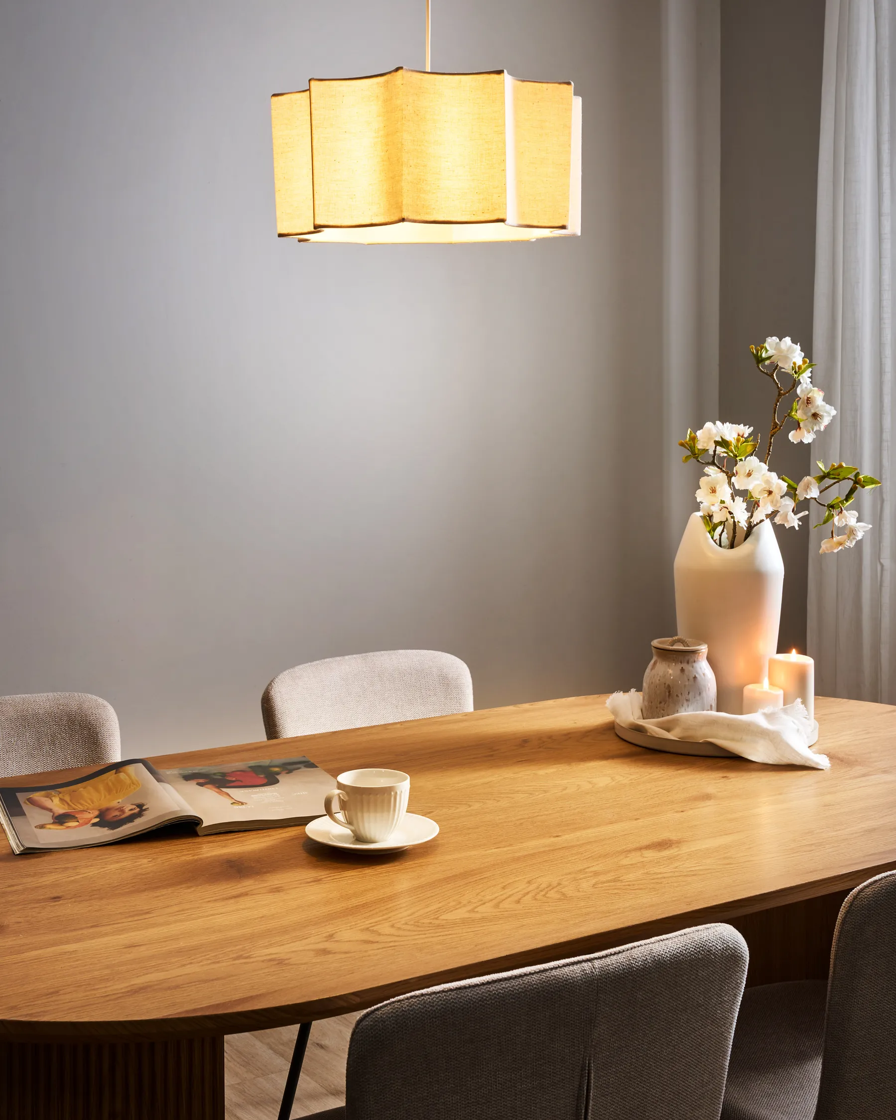 Pendant Lamp LUENHA Metal Beige_1027215