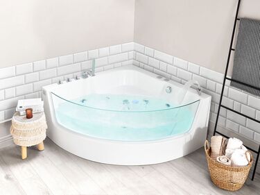 Whirlpool Bath with LED 1900 x 1350 mm White MARINA
