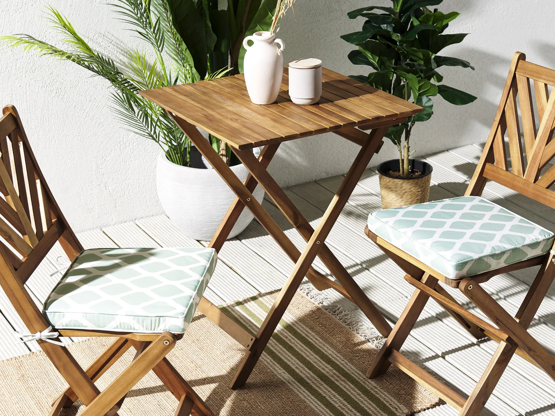 Set of 2 Garden Chair Cushions TERNI 37 x 34 cm Mint Green_844207
