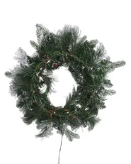 Ośnieżony wieniec świąteczny LED WHITEHORN 55 cm Biały_813264