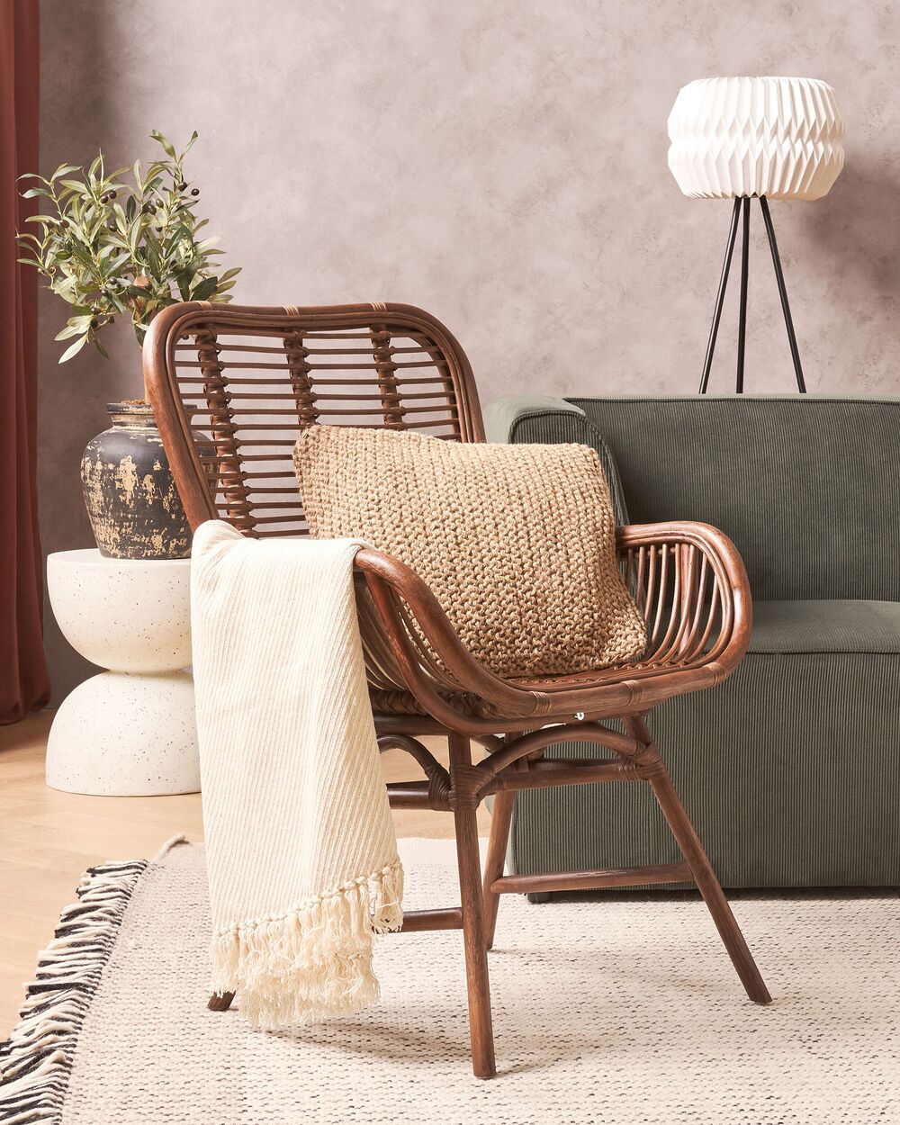 Modern Rattan Accent Chairs Dining Chair TOGO Rattan Natural