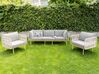 Lounge Set Aluminium weiß 5-Sitzer Auflagen grau SENISE_928152