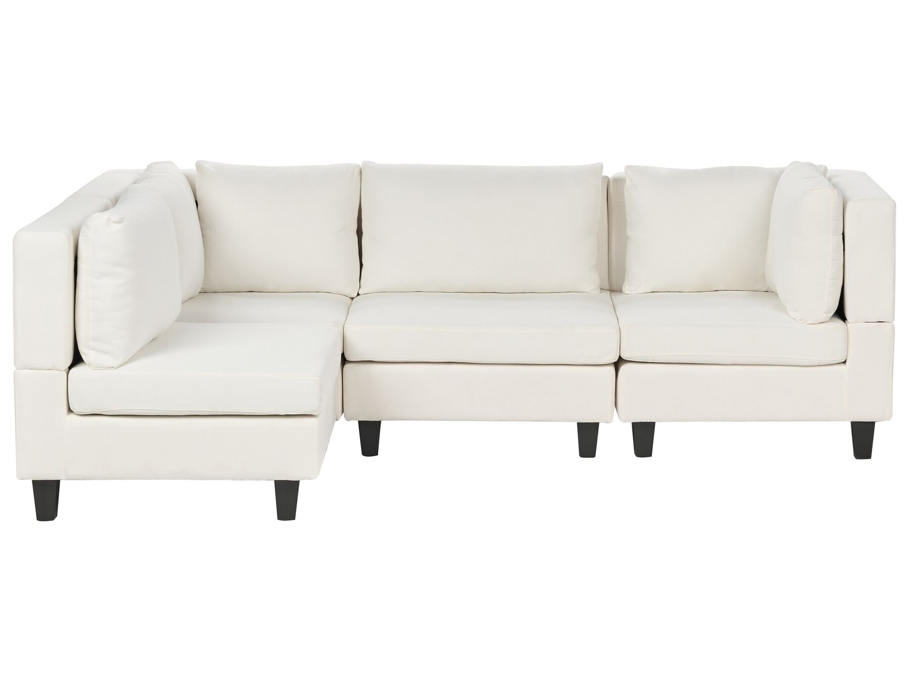 4 Seater Right Hand Modular Fabric Corner Sofa White UNSTAD_925101