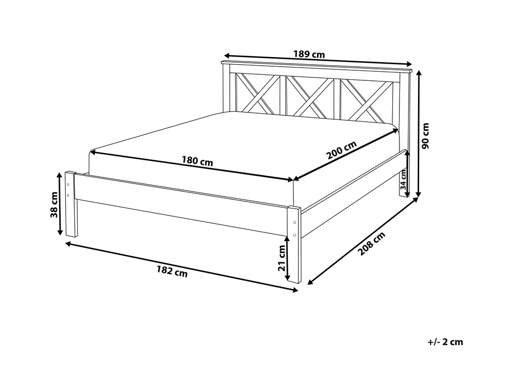 Bed Pine Wood TANNAY 180 x 200 cm (EU Super King) Light Brown_930983