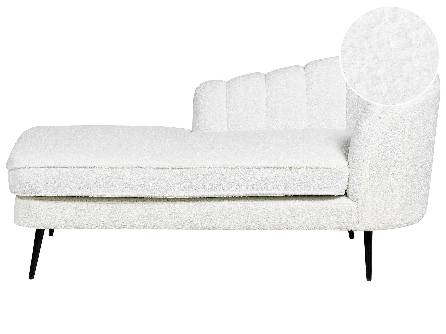 Chaise-longue em tecido bouclé branco creme versão à direita ALLIER_879191