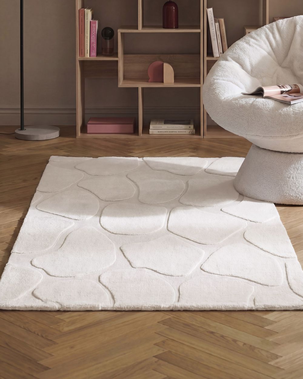 Rug KAWI Off-White 160 x 160 cm