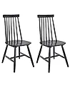 Set of 2 Dining Chairs BURBANK Wood Black