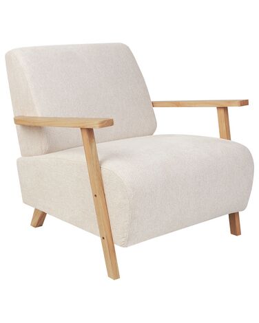 Fabric Armchair Light Beige LESJA