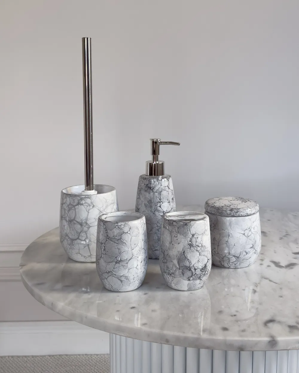 6-Piece Bathroom Accessories Set CALLELA Ceramic White_1063019