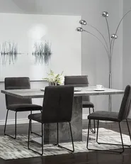 Set di 2 sedie da pranzo NEVADA Tessuto Grigio scuro_694516