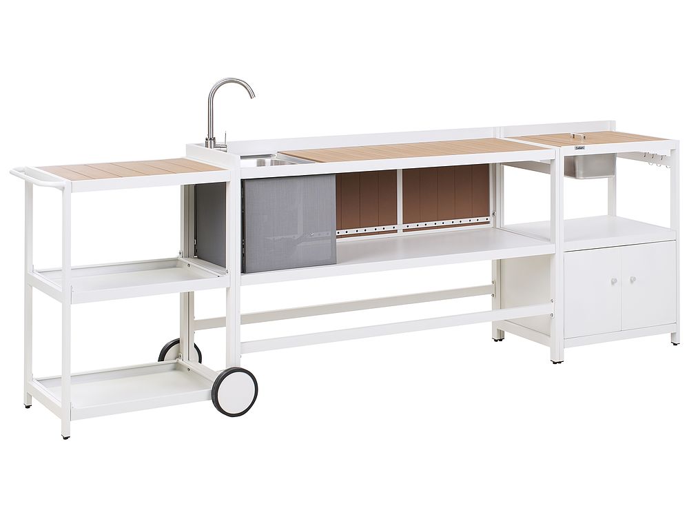 3 Piece Outdoor Kitchen Set with Sink ORTISEI White Metal