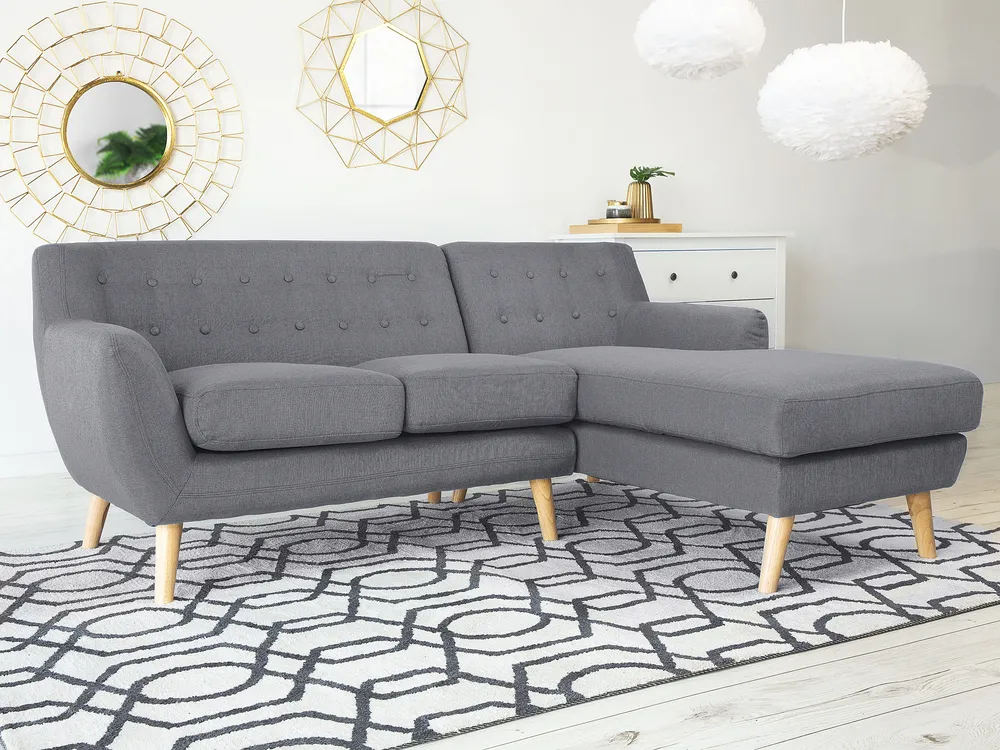 Corner Sofa 3 Seater MOTALA Fabric Light Grey Left Hand_1144984
