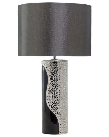 Fekete és ezüst porcelán asztali lámpa 52 cm AIKEN