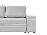 Corner Sofa Bed 3 Seater HRISEY with Storage Faux Linen Light Grey Right Hand_955944