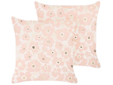 Coussin brodé Yaël en coton bois de rose 45 x 45 cm Yael | Maisons du Monde Coussin brodé Yaël en coton bois de rose 45 x 45 cm Yael | Maisons du Monde