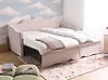 Trundle Bed Velvet LORETTE 90 x 200 cm (EU Single) Pastel Pink