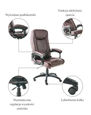 Fotel biurowy GRACEFUL Ekoskóra Ciemnobrązowy_995315