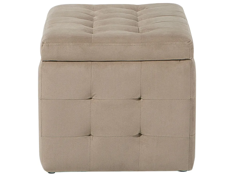 Pouf ottomano con contenitore in pelle bianca MICHIGAN