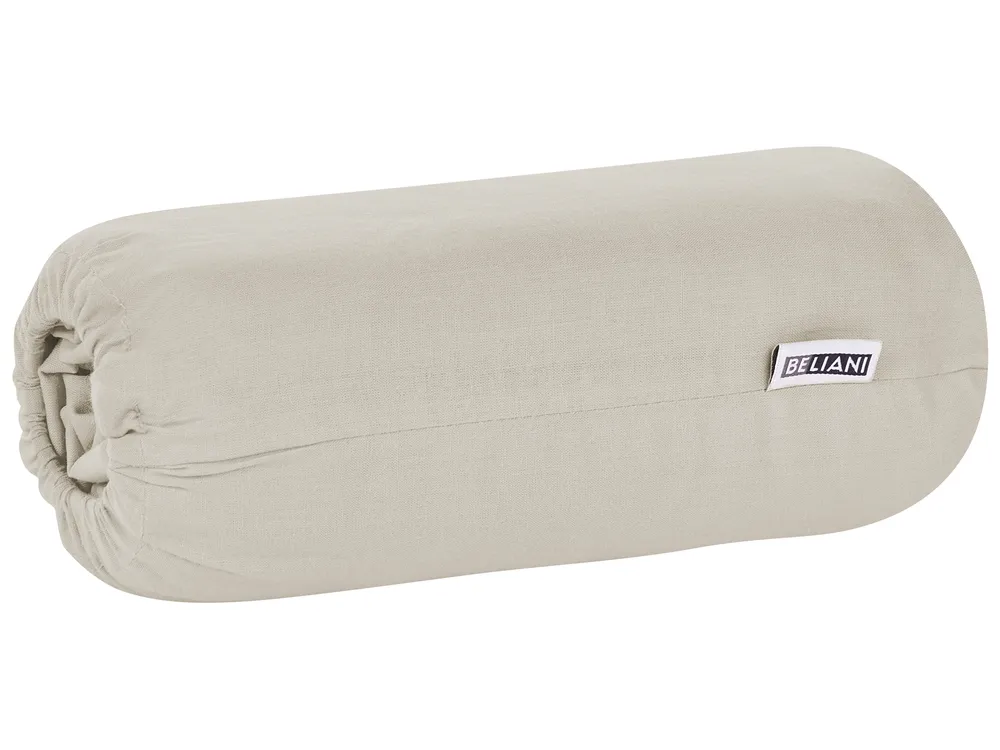 Fitted Sheet JANBU 200 x 200 cm Cotton Taupe_845198