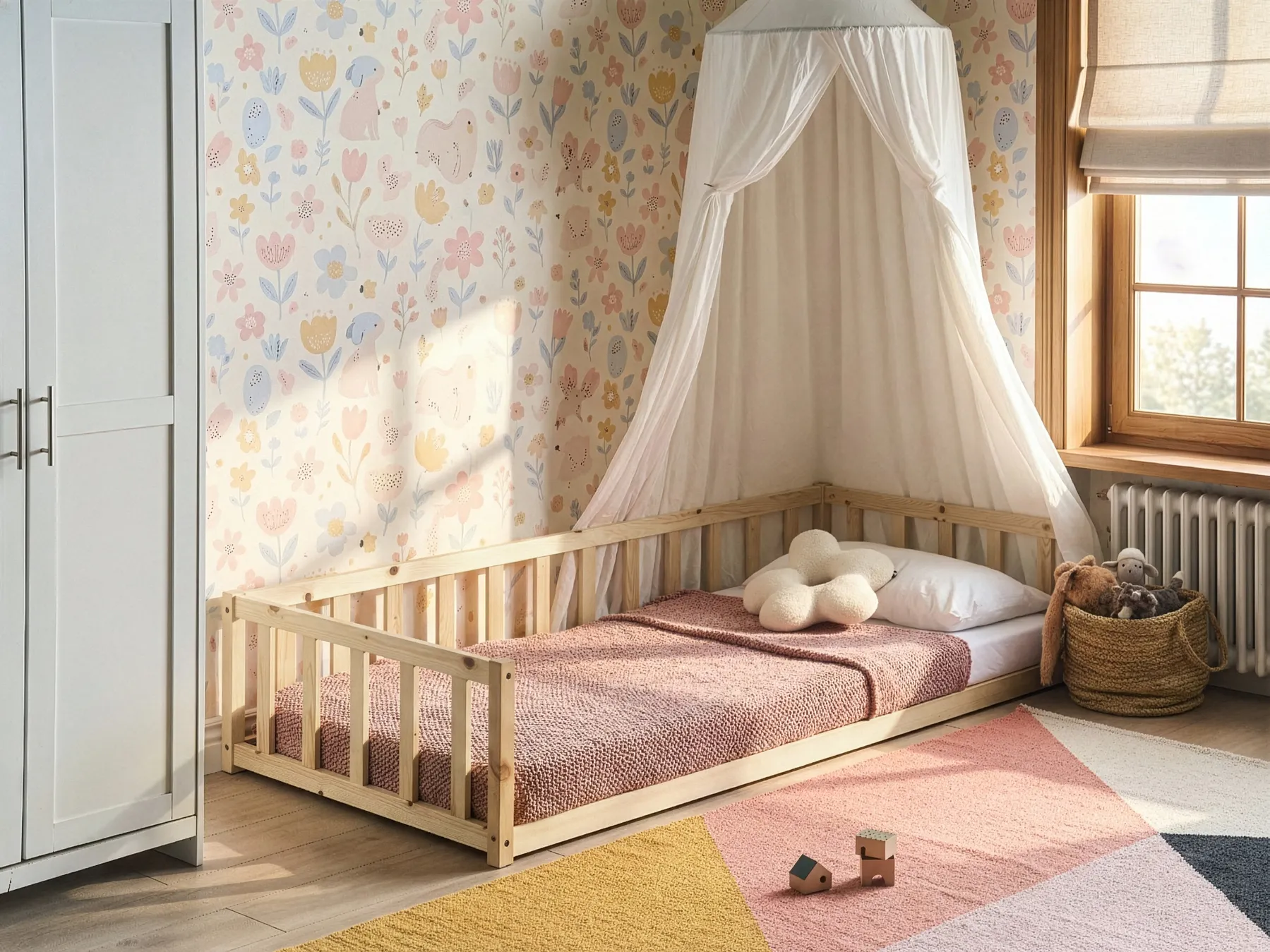 Kids Bed Pine Wood AURIBEAU 90 x 200 cm (EU Single) Light Brown_1051170