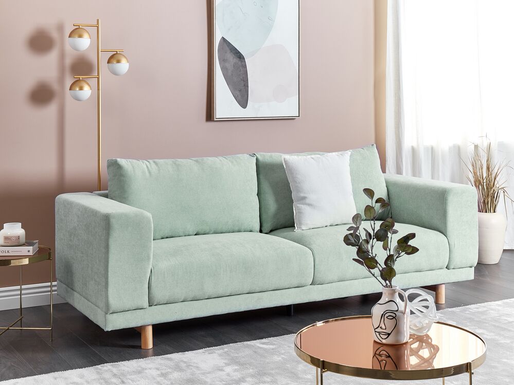 3 Seater Jumbo Cord Sofa Mint Green NIVALA Beliani