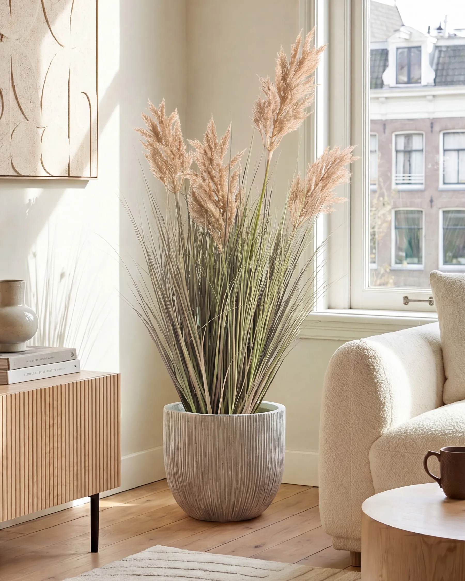 Sztuczna roślina MISCANTHUS GRASS 120 cm Brązowy_1090815
